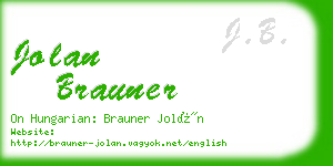 jolan brauner business card